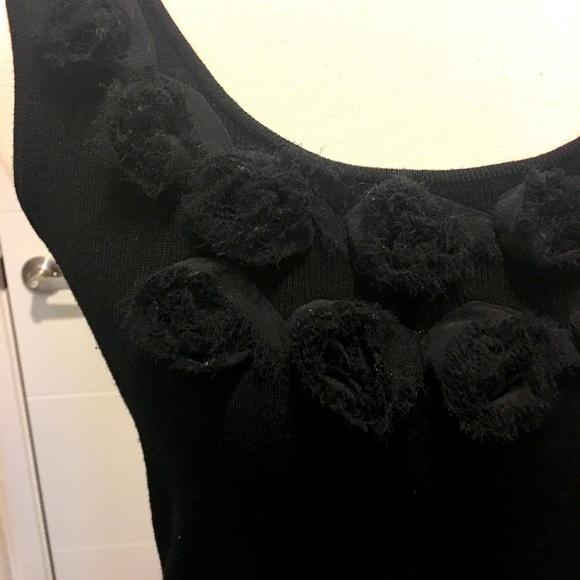 WHBM Black Rosette Tank Sweater - Picture 2 of 6